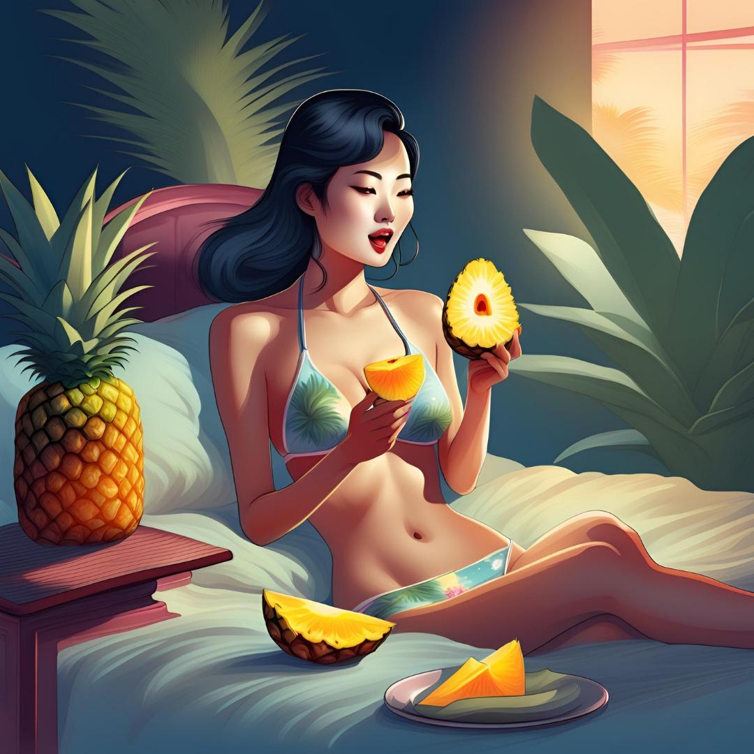 Ananas Aromalı Yenilebilir Şekerli İç Çamaşırı - Fantezi Üst-Alt Set