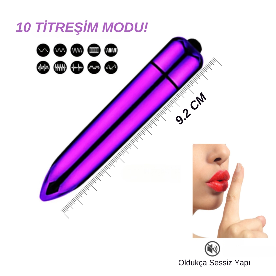 Pilli Titreşimli G Noktası Vibratör - 9 CM, Düğmeli, Kolay Gizlenebilir