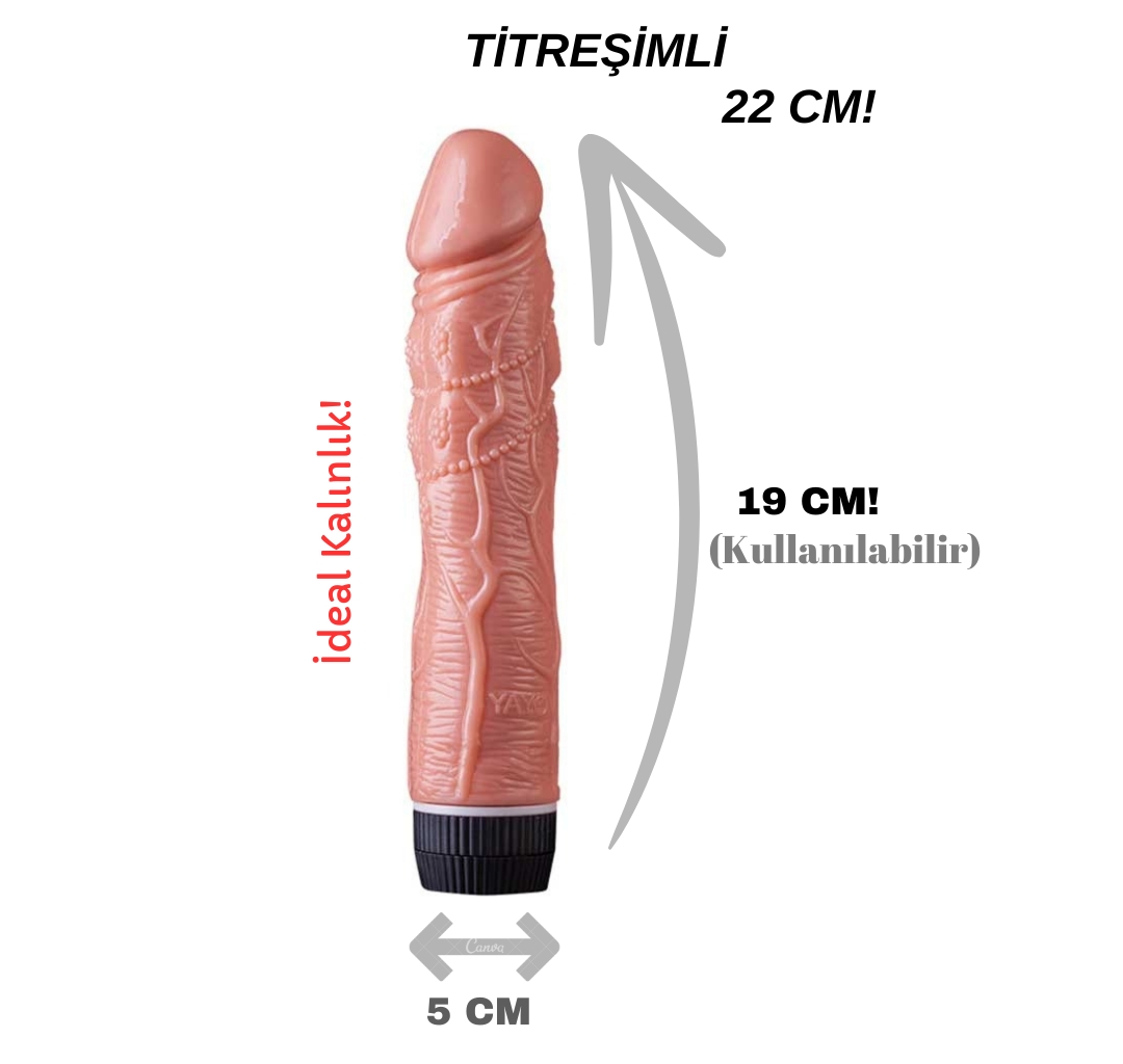 22 CM Ekstra Tırtıklı | Dildo Vibratör | 