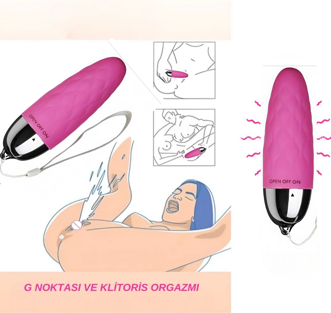  Tırtıklı Çok Güçlü G Noktası ve Klitoris Vibratör Pembe
