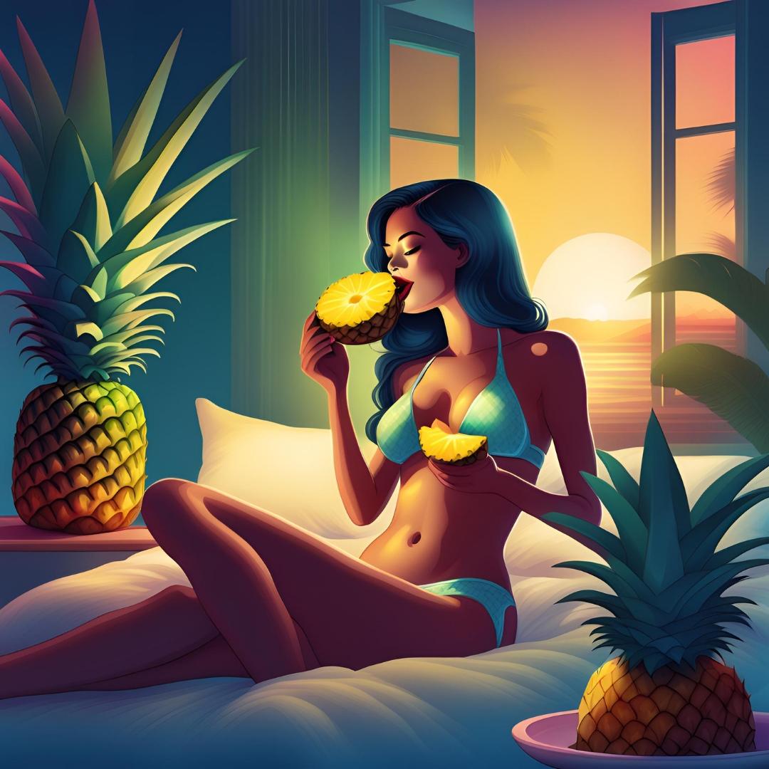 Ananas Aromalı Yenilebilir Şekerli İç Çamaşırı - Fantezi Üst-Alt Set