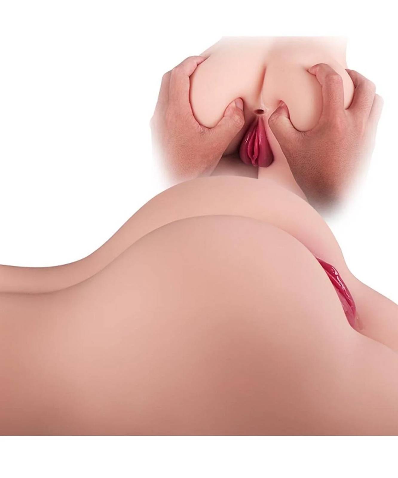 Premium 2.2 KG Gerçekçi Titreşimli Çift Girişli Kalça - Anal ve Vajina