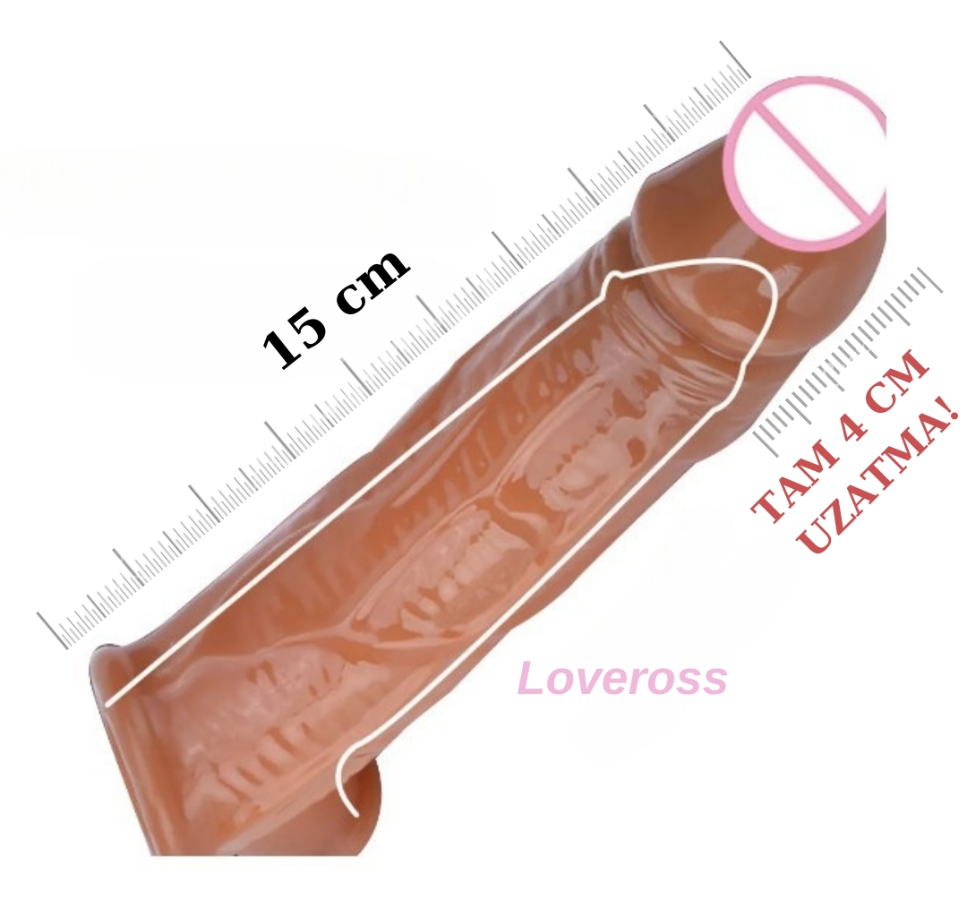 Penis Kalınlaştırıcı - Uzatıcı ve Uyarıcı Testisli - Fantezi Penis Kılıfı