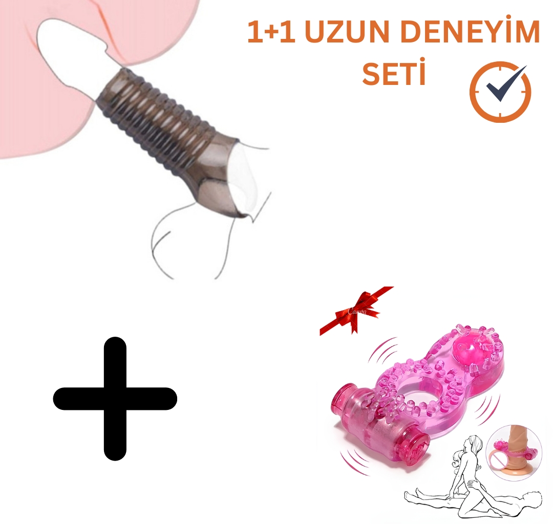 Lux Testis Kavramalı Titreşimli Tırtıklı Vajina Orgazm Penis Kılıfı