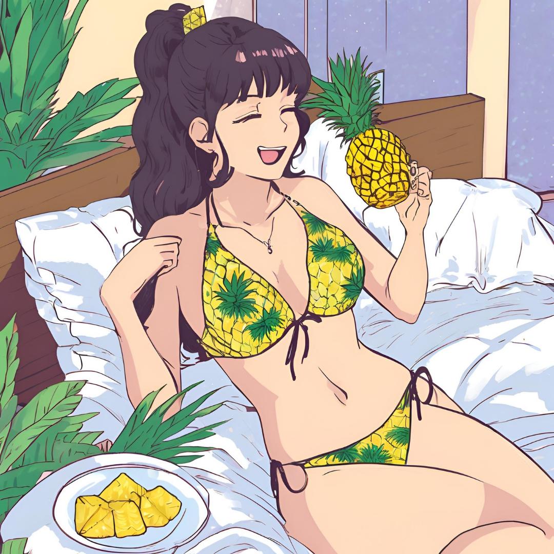 Ananas Aromalı Yenilebilir Şekerli İç Çamaşırı - Fantezi Üst-Alt Set