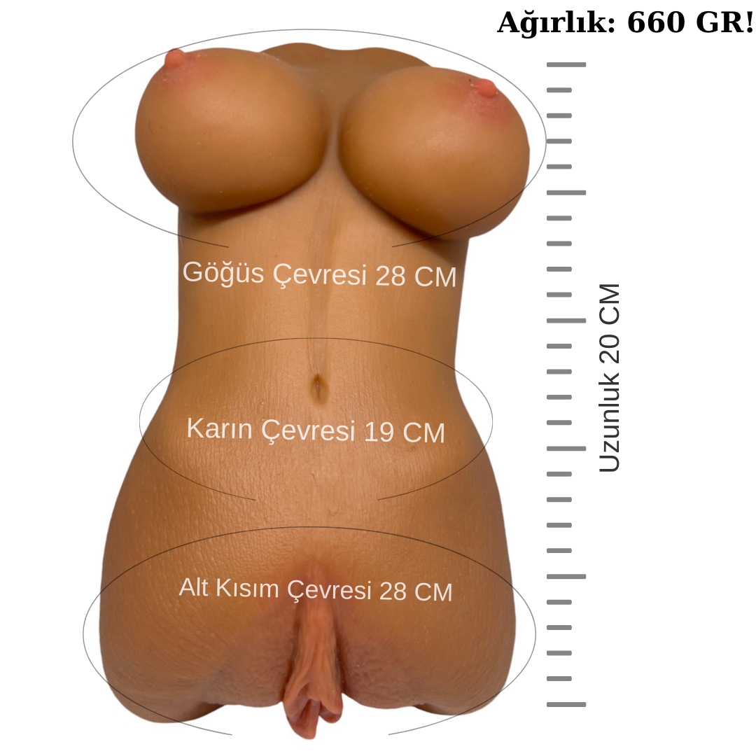 Göğüs Ekstralı Deri Hissiyatlı Suni Vajina Mastürbatör 