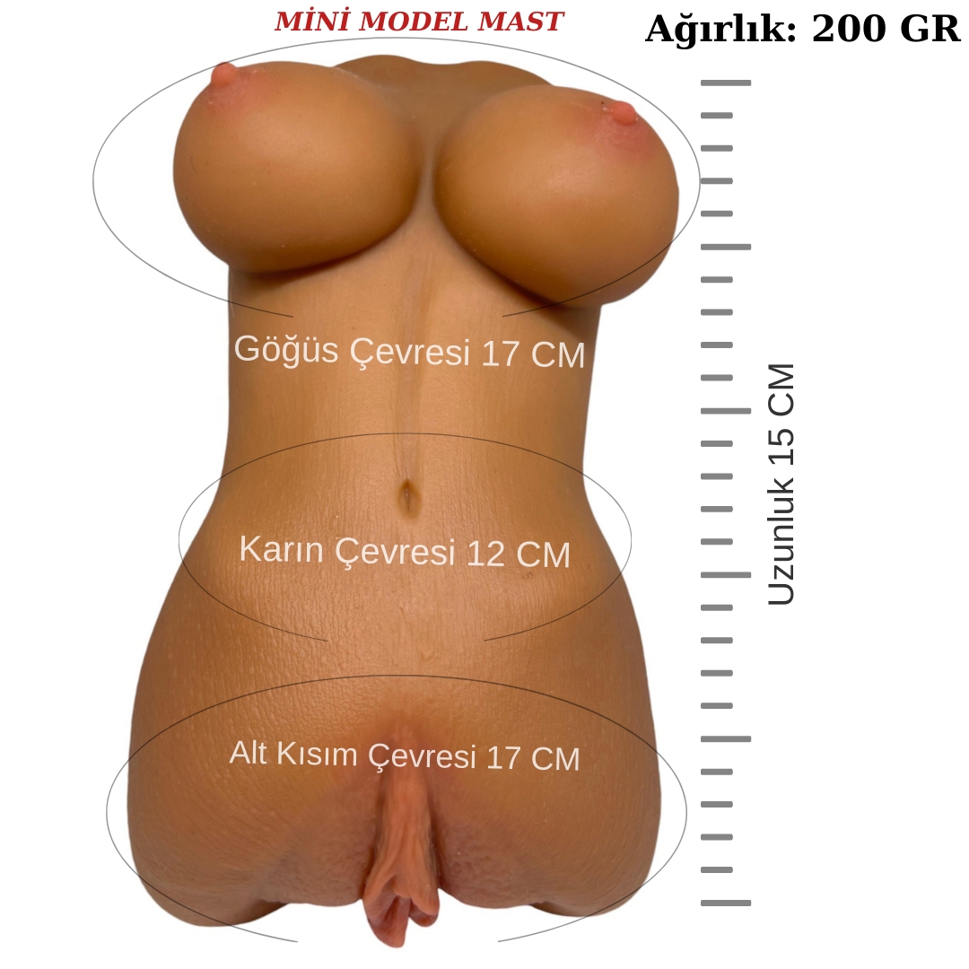 Mini Göğüs Ekstralı Deri Hissiyatlı Suni Vajina Mastürbatör