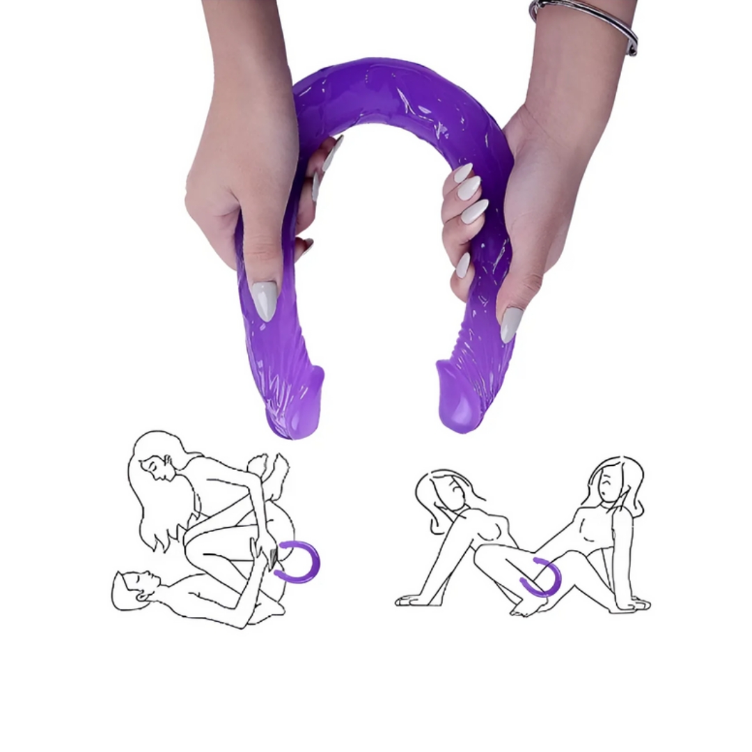 Çift Taraflı Esnek 34 CM Yumuşak Çift Başlı Dildo - Lezbiyen & Çift | Fantezi Ürünü