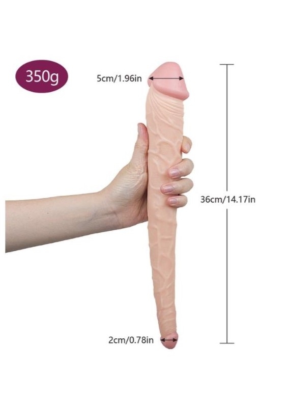 36 CM Çift Taraflı Lezbiyen Fantezi Dildo | Gerçekçi ve Esnek Tasarım