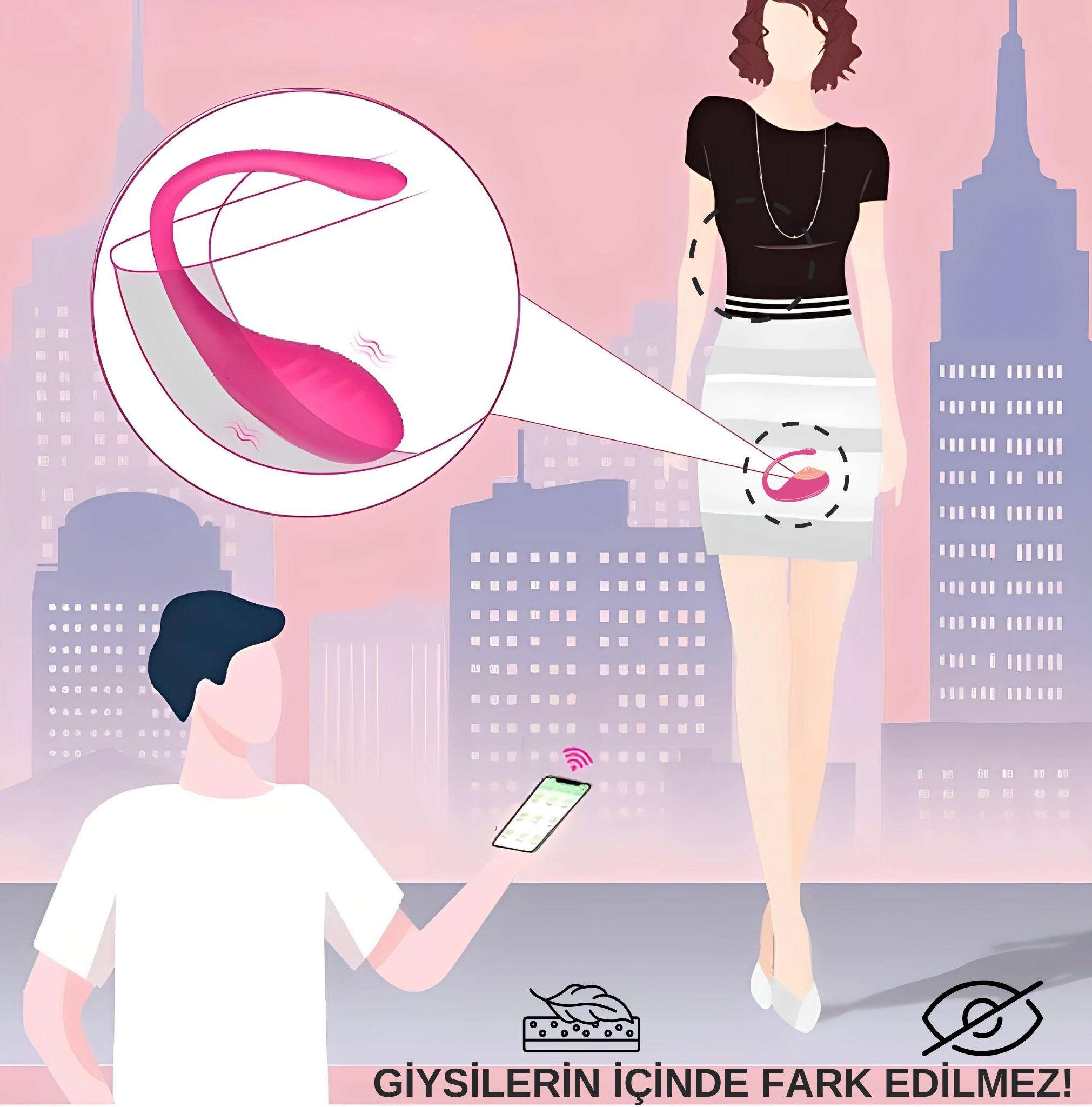 G Noktası ve Klitoris Orgazmı Telefon Kontrollü Şarjlı Vibratör