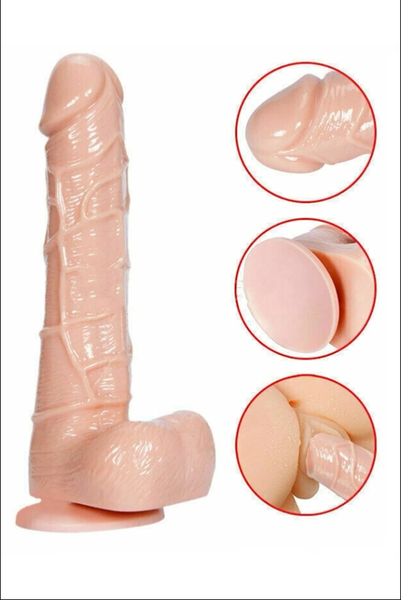  20 CM 4D Penis Dildo - Ultra Esnek, Testisli & Yumuşak 