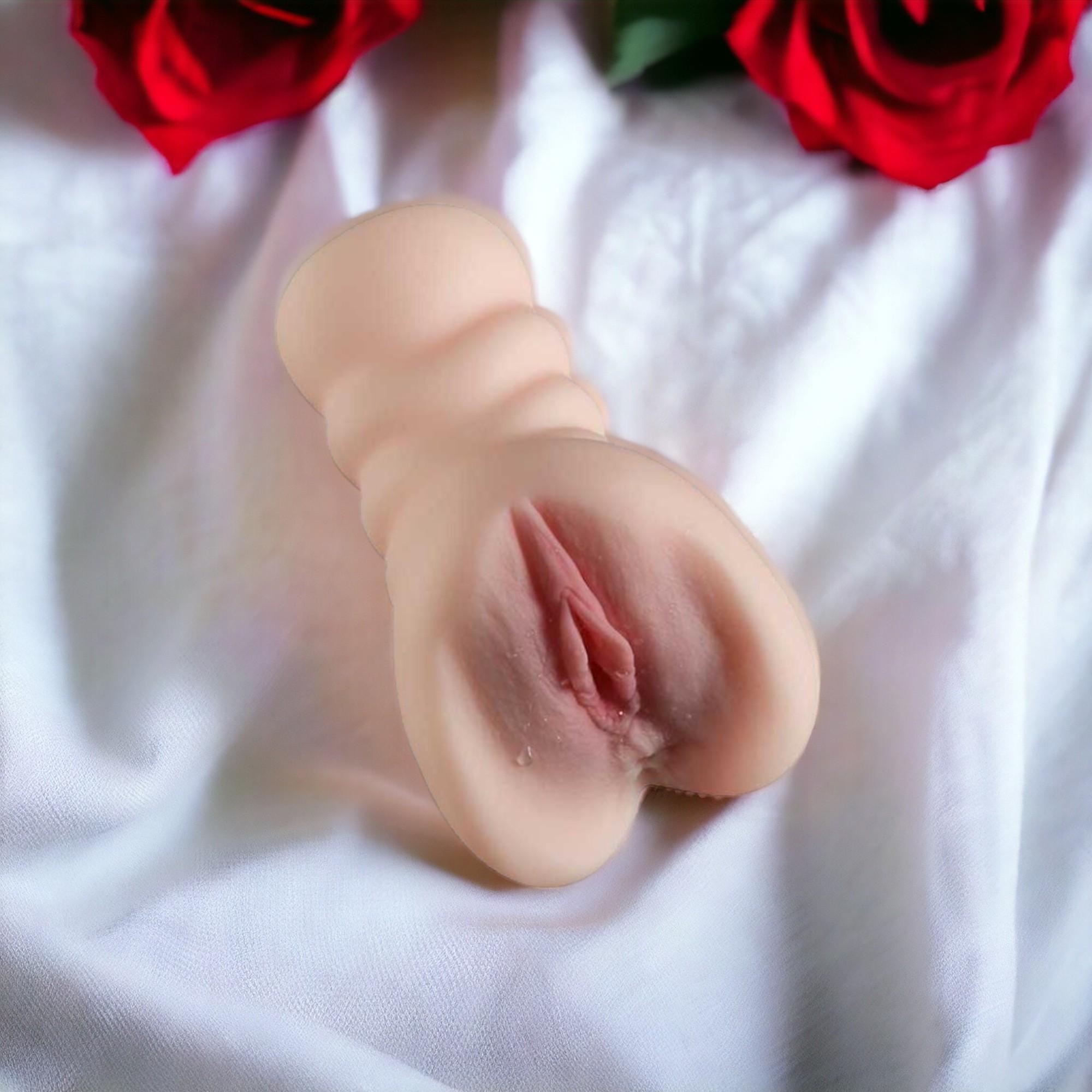 Çift Girişli Anal ve Vajinal Gerçekçi Mastürbatör - 18 CM