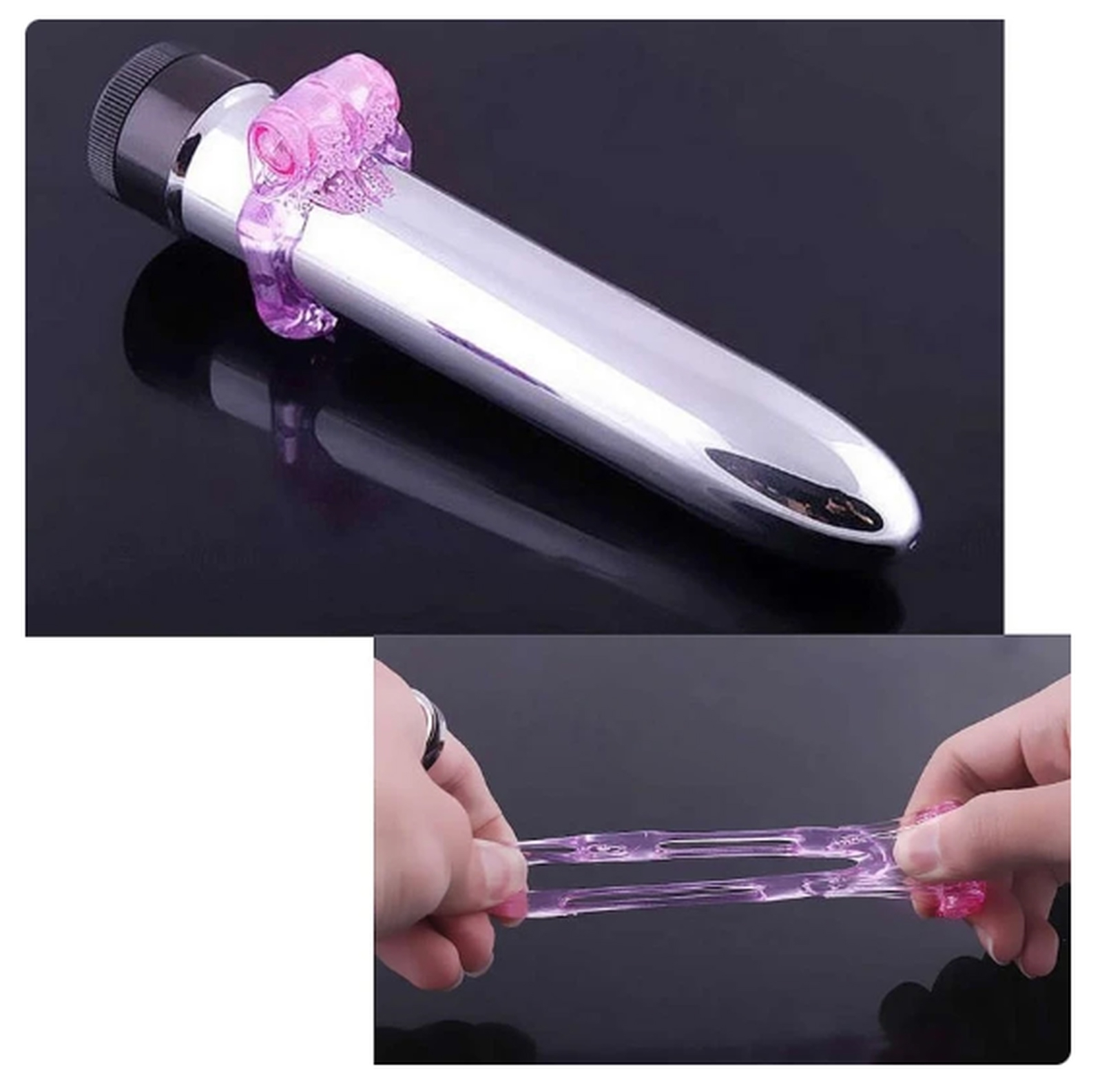 Güçlü Titreşimli ve Tırtıklı Penis Halkası - Klitoris Uyarıcılı Oyuncak