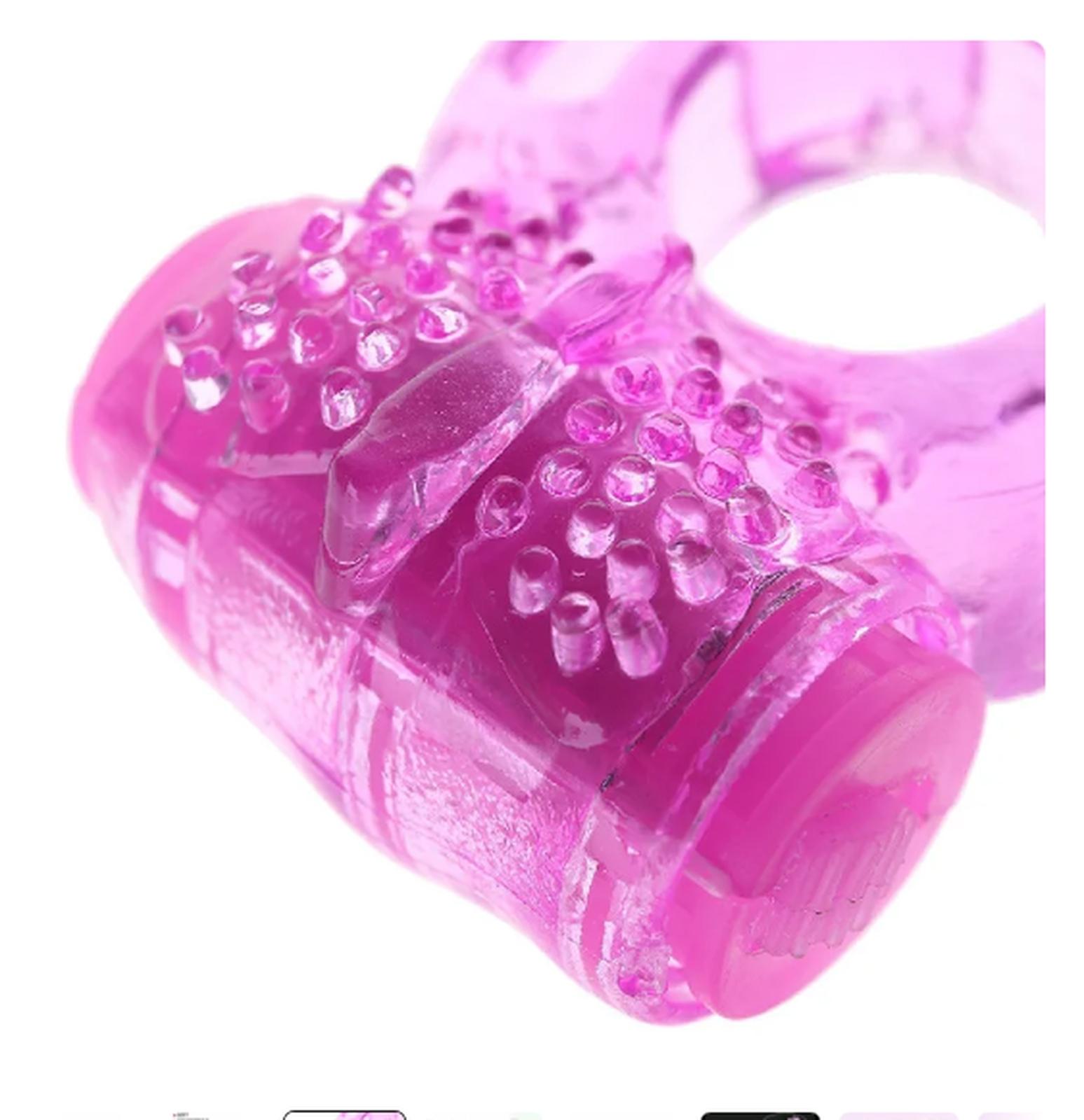 Güçlü Titreşimli ve Tırtıklı Penis Halkası - Klitoris Uyarıcılı Oyuncak