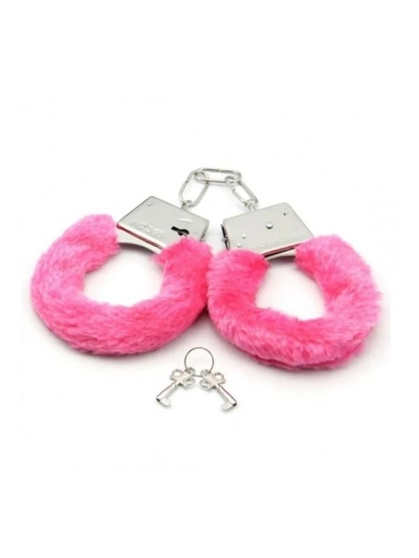 Pembe Peluş Kelepçe - BDSM Köle Fantezi Giyim Oyuncağı