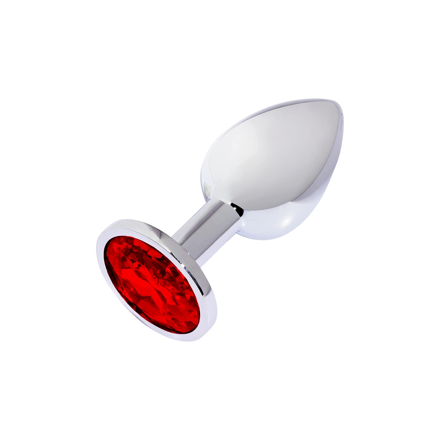 Kırmızı Elmas Taşlı Metal Anal Plug + Çilekli Kayganlaştırıcı Seti