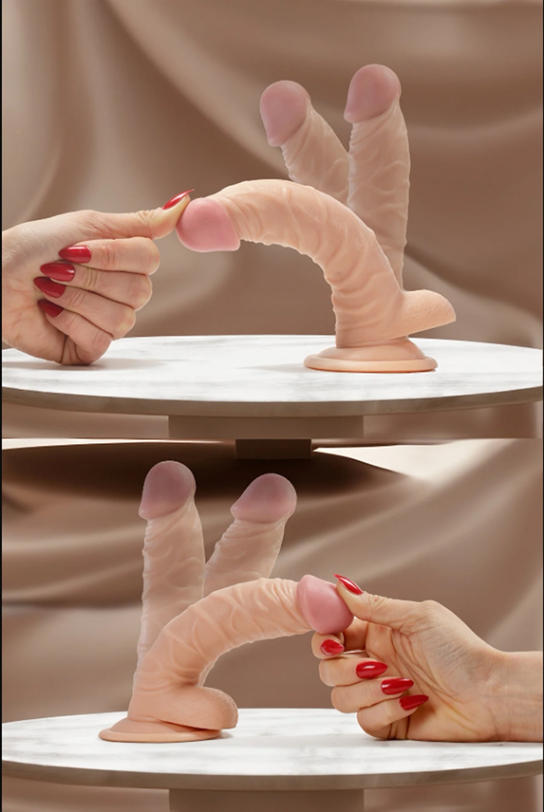 20 CM Gerçekçi Deri Ten Dildo | Anal, Vajinal, Oral Uyumlu | Bağlama Kemerli