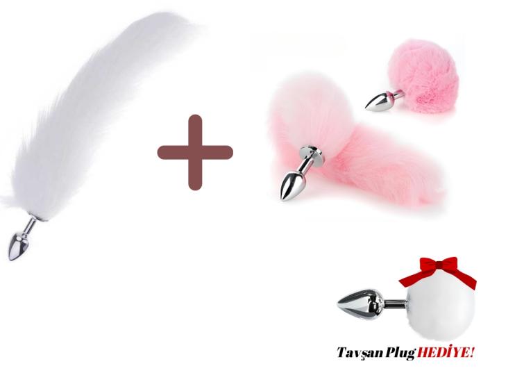 Metal Lux Fantezi - Tilki Kuyruk 2’li Anal Plug 