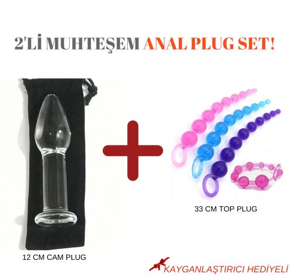 Cam Anal Plug Set | Sıcaklık Uyumlu Şık Set