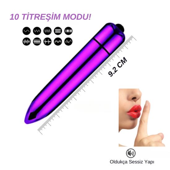 Pilli Titreşimli Klitoral Vibratör  | 9 CM | Gizlenebilir