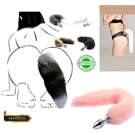 Fantezi Tıkaç - Tilki Kuyruklu Pembe Anal Plug