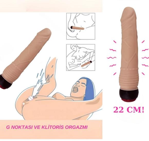 Büyük Boy Güçlü Titreşimli Dildo - Ayarlanabilir Titreşim