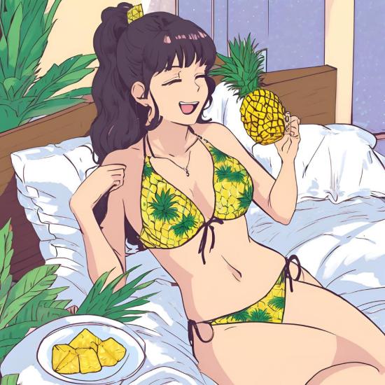 Ananas Aromalı Yenilebilir Şekerli İç Çamaşırı - Fantezi Üst-Alt Set