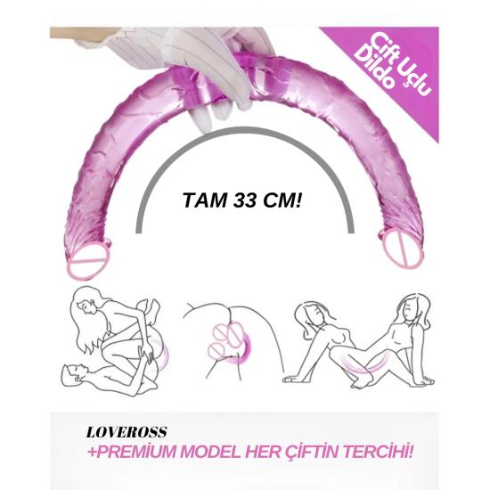 34 CM Yumuşak Çift Başlı Dildo -Fantezi Ürünü