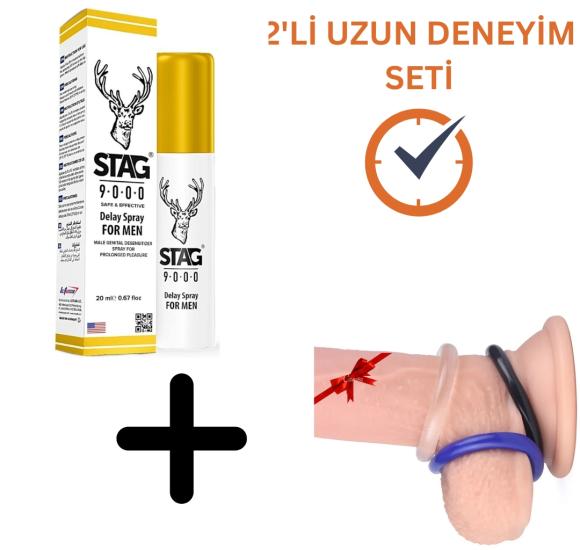 Long Time Delay Sprey ve Üçlü Penis Halkası Seti