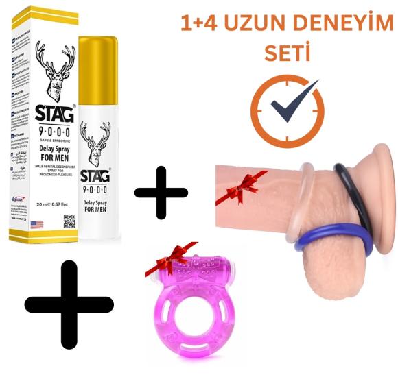 Long Time Delay Sprey ve Penis Halkaları Seti