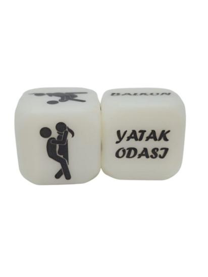 Büyük Renkli Pozisyon Zarı - Şeffaf Beyaz Erotik Zar Oyunu