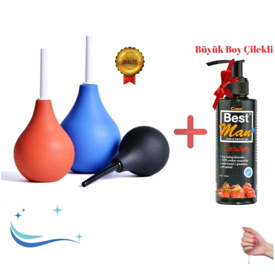 Çilekli Kayganlaştırıcı & Anal Temizlik Pompası - Lavman ve Duş Pompası