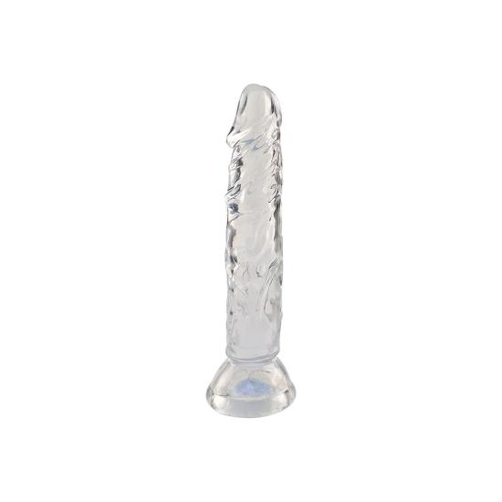18 CM Şeffaf Vantuzlu Dildo | Unisex Dildo