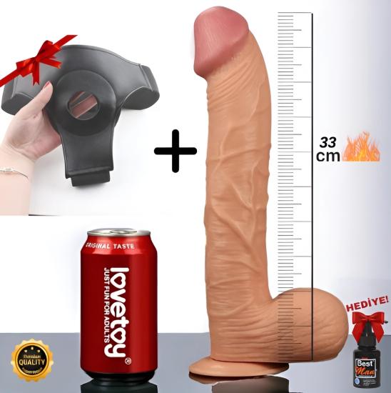 33 CM Bağlama Kemerli Realistik Penis Dildo | Ultra Boy