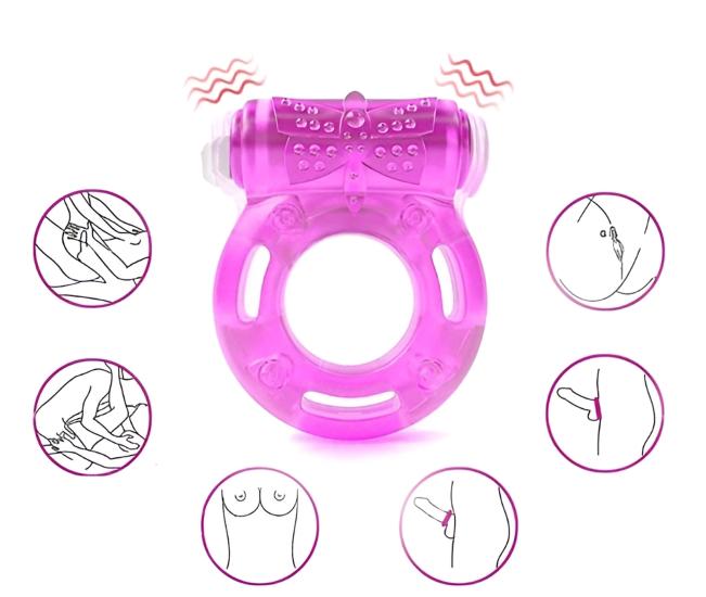 Güçlü Titreşimli ve Tırtıklı Penis Halkası - Klitoris Uyarıcılı Oyuncak