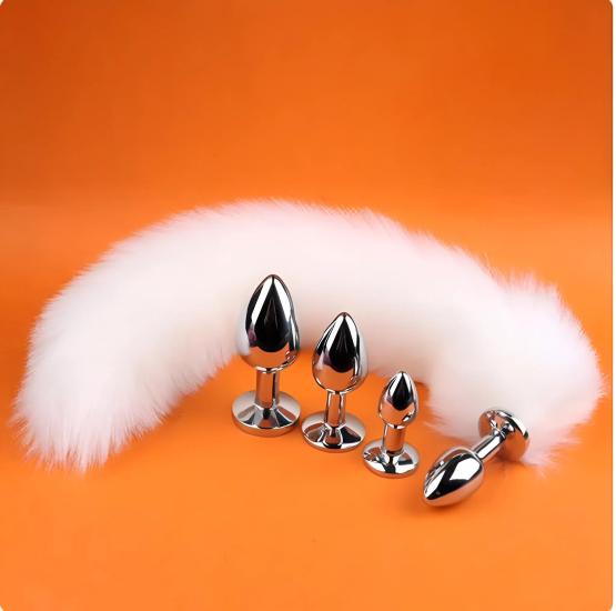 Fantezi Tıkaç | Tilki Kuyruklu Beyaz Anal Plug