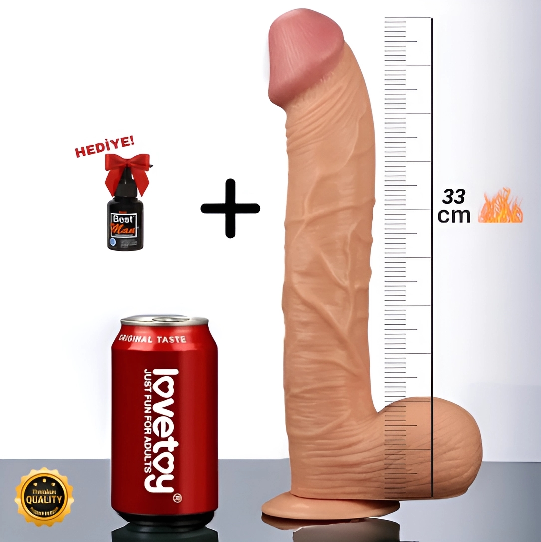  33 CM Ultra Büyük Boy | Gerçekçi Dokulu Realistik Penis Dildo | DEV DİLDO
