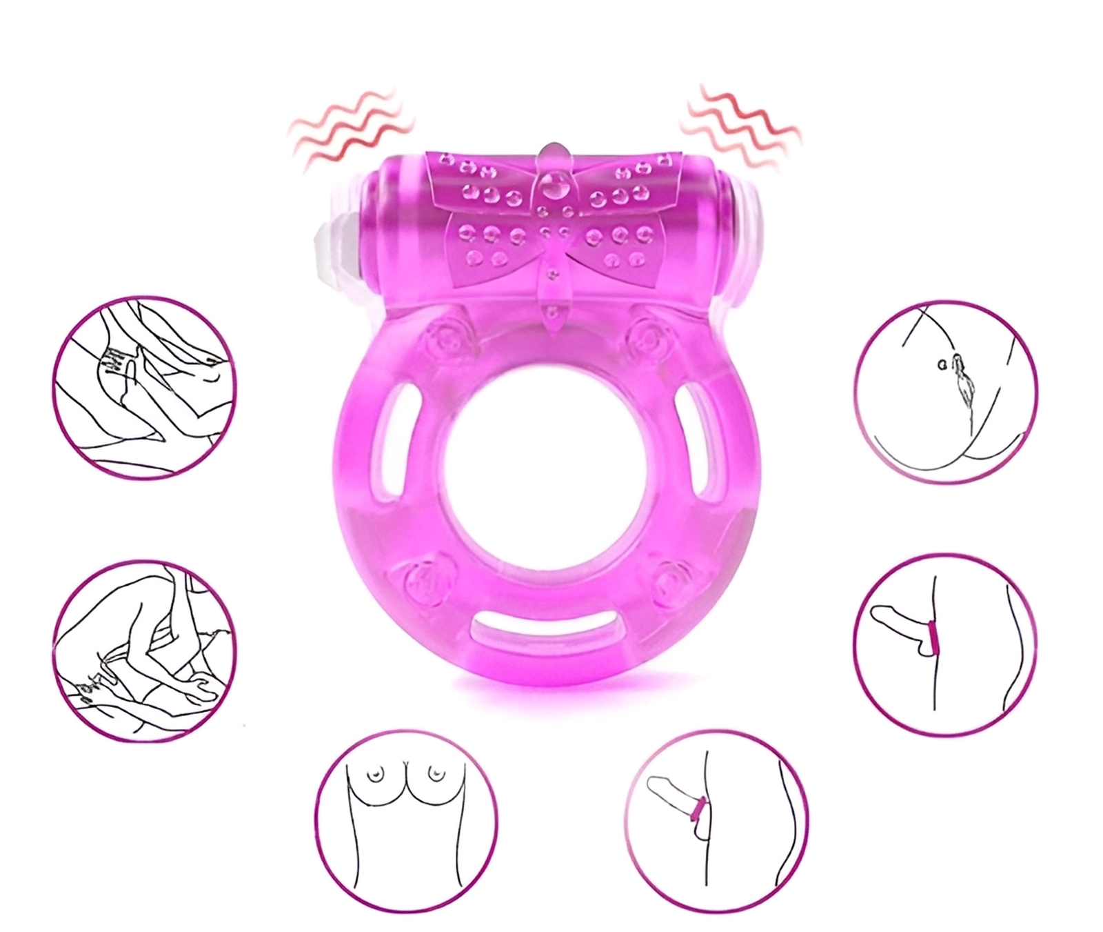 Fantezi Ürünü Cinsel Oyuncak 4’Lü Titreşimli Penis Halkası Seti