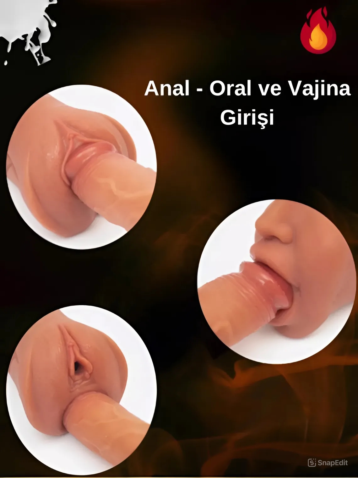 3’lü PRO Ultra Gerçekçi Ağız, Anal ve Vajina Mastürbatör - 3 İn 1