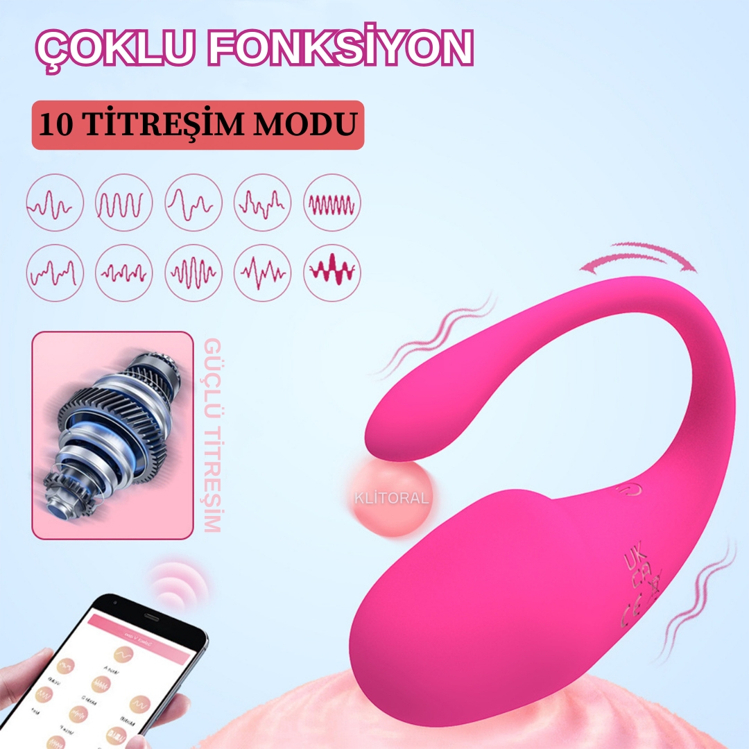 G Noktası ve Klitoris Orgazmı Telefon Kontrollü Şarjlı Vibratör